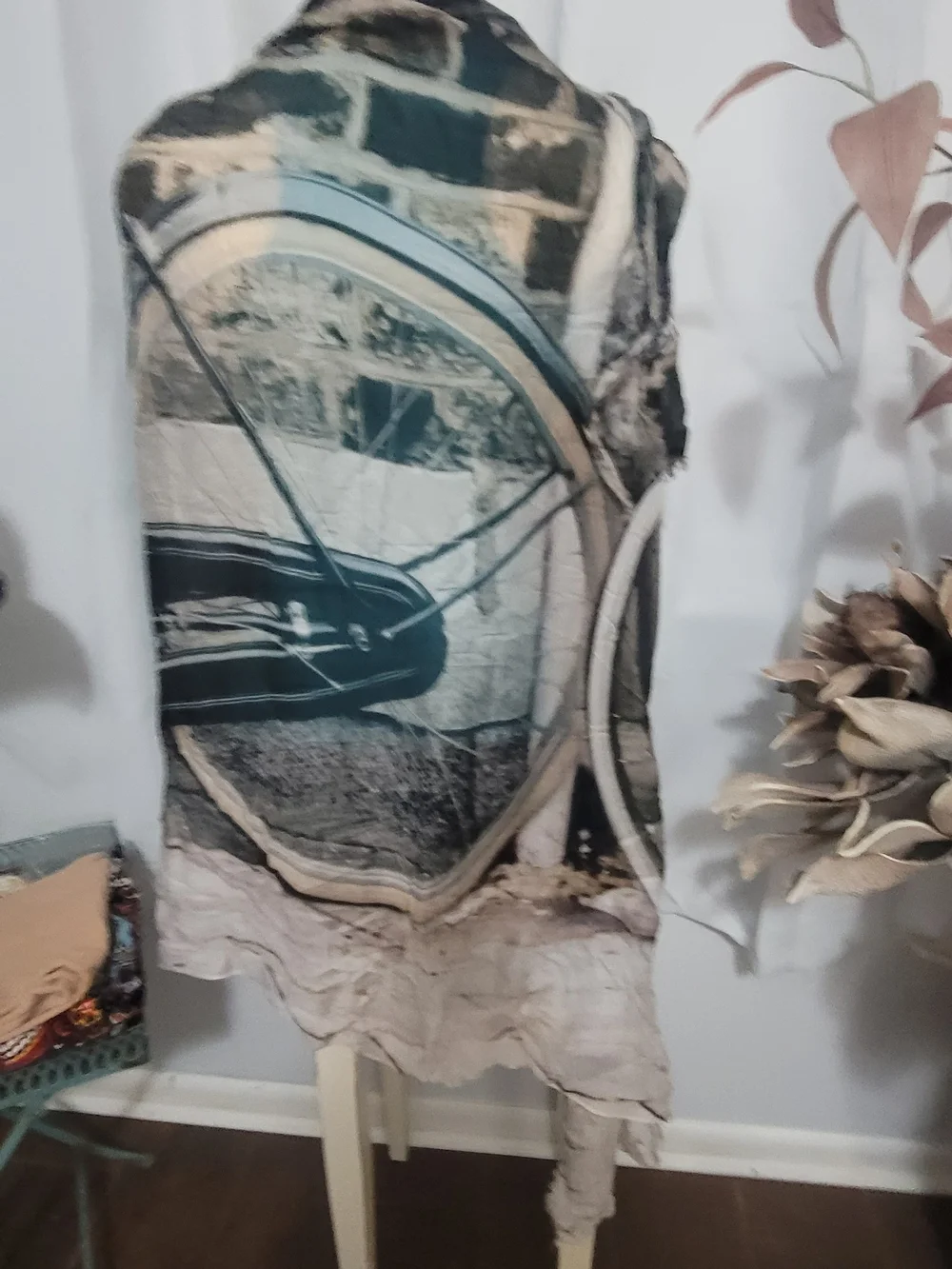 Decorative Bicycle Wall Scarf/ Wrap in Black, White, Pink - Unbranded